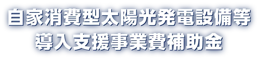 自家消費型太陽光発電設備等導入支援事業費補助金